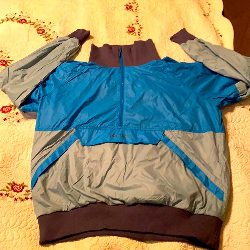 Marmot Anorak, new w tags, XL. Teal and light green.Water resistant wind proof.